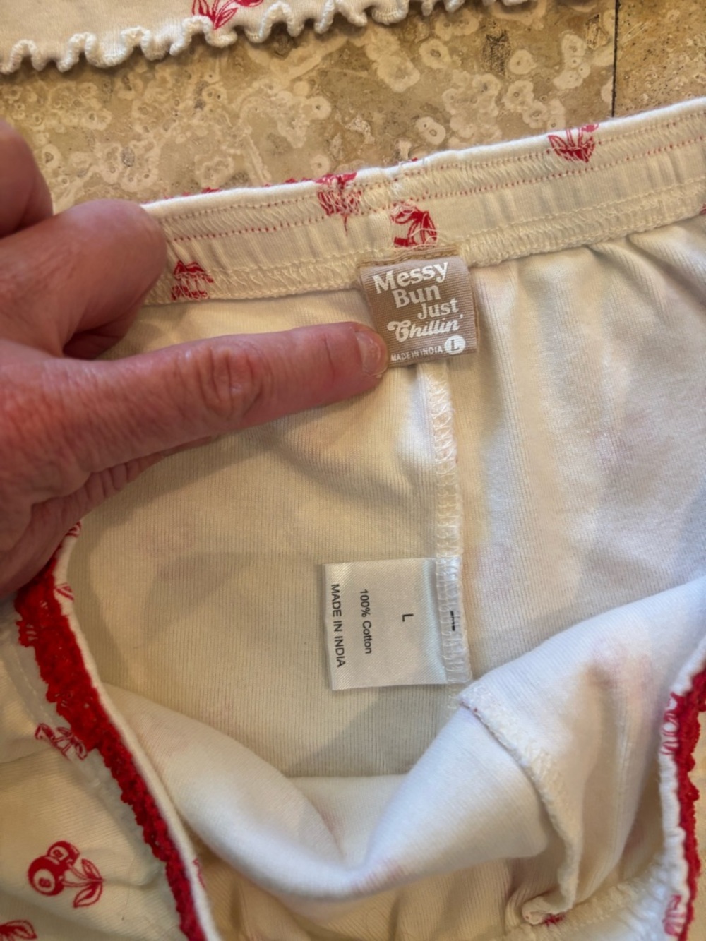 Women’s Red Cherry Print Tank & Short Sleep Set - Picture 4 of 7